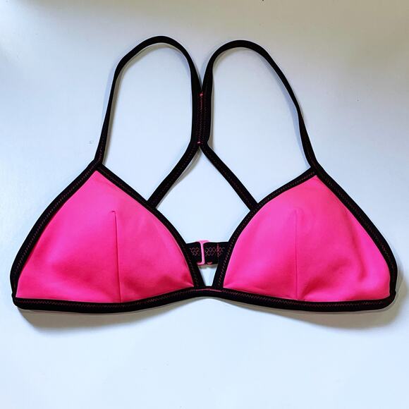 Victoria’s Secret L Surf Teeny Triangle Bikini Top Pink Racerback Swimsuit - Picture 2 of 6